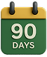 Calendar illustration representing the 90 day difference.